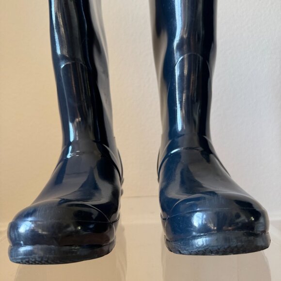 Hunter Original Tall Glossy Rain Boots Navy Blue Size 37 (6 US) - Picture 8 of 15